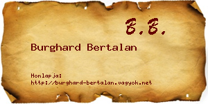 Burghard Bertalan névjegykártya