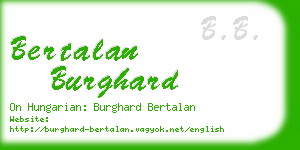 bertalan burghard business card